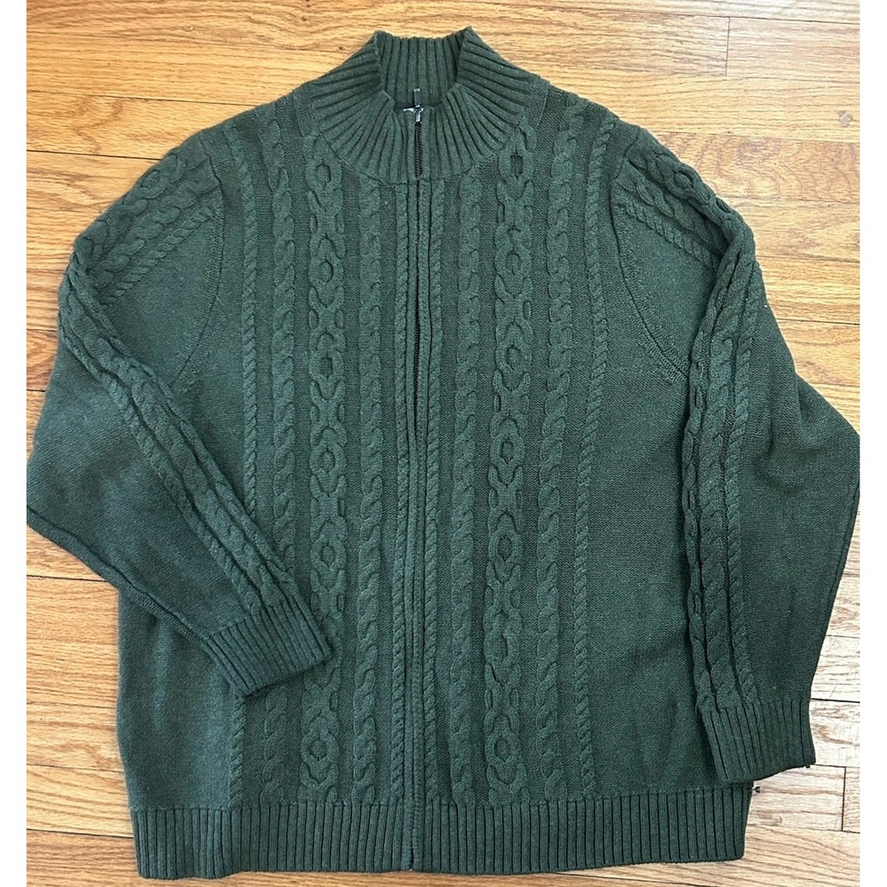 L.L. Bean NWT Cable Knit Full Zip Cardigan Womans SZ 3X Classic 100% Cotton